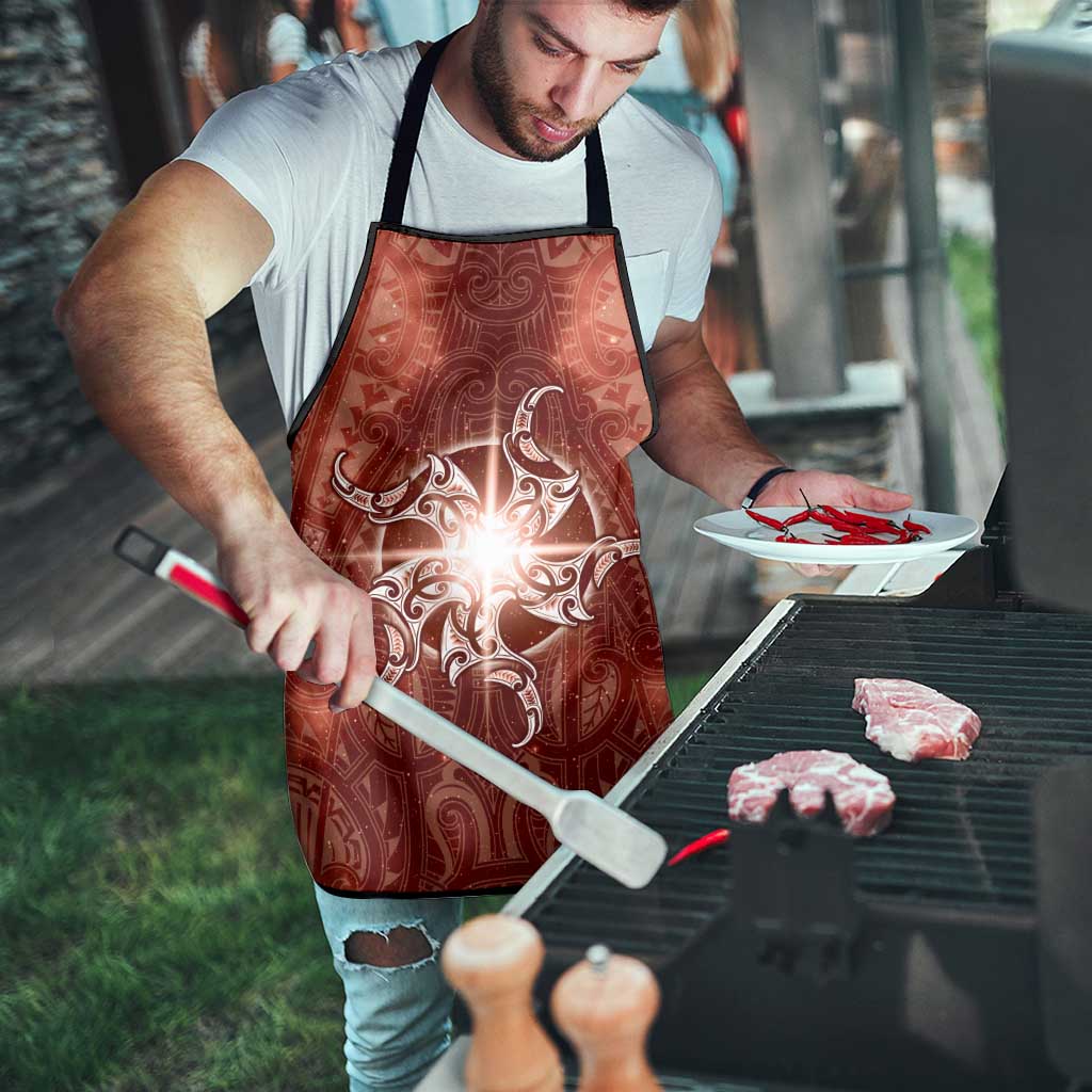 New Zealand Matariki Pohutukawa Apron Maori Moko Red Galaxy LT05 - Polynesian Pride