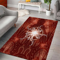 New Zealand Matariki Pohutukawa Area Rug Maori Moko Red Galaxy