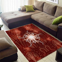 New Zealand Matariki Pohutukawa Area Rug Maori Moko Red Galaxy