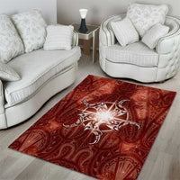 New Zealand Matariki Pohutukawa Area Rug Maori Moko Red Galaxy