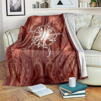 New Zealand Matariki Pohutukawa Blanket Maori Moko Red Galaxy LT05 Red - Polynesian Pride