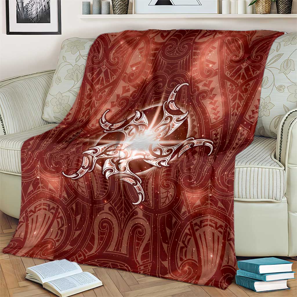 New Zealand Matariki Pohutukawa Blanket Maori Moko Red Galaxy LT05 - Polynesian Pride