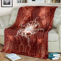 New Zealand Matariki Pohutukawa Blanket Maori Moko Red Galaxy LT05 - Polynesian Pride