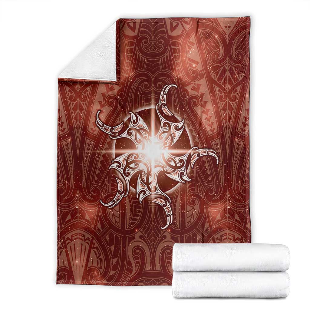 New Zealand Matariki Pohutukawa Blanket Maori Moko Red Galaxy LT05 - Polynesian Pride