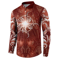 New Zealand Matariki Pohutukawa Button Sweatshirt Maori Moko Red Galaxy LT05 - Polynesian Pride