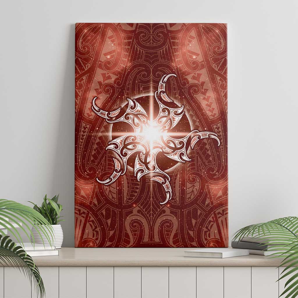 New Zealand Matariki Pohutukawa Canvas Wall Art Maori Moko Red Galaxy LT05 - Polynesian Pride