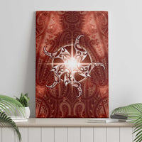 New Zealand Matariki Pohutukawa Canvas Wall Art Maori Moko Red Galaxy LT05 - Polynesian Pride