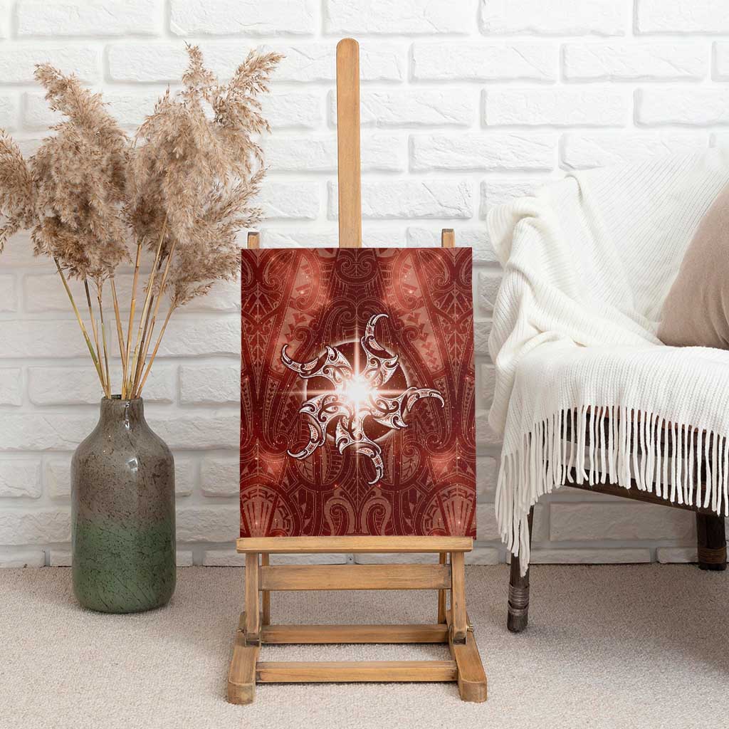 New Zealand Matariki Pohutukawa Canvas Wall Art Maori Moko Red Galaxy LT05 - Polynesian Pride