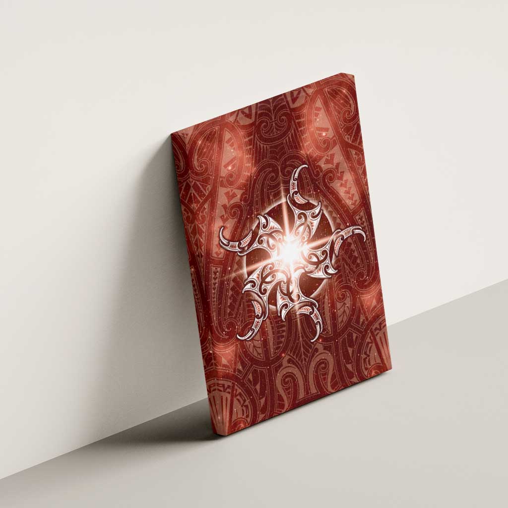 New Zealand Matariki Pohutukawa Canvas Wall Art Maori Moko Red Galaxy LT05 - Polynesian Pride