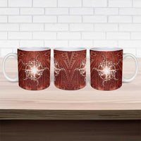 New Zealand Matariki Pohutukawa Ceramic Mug Maori Moko Red Galaxy LT05 - Polynesian Pride