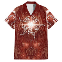 New Zealand Matariki Pohutukawa Family Matching Mermaid Dress and Hawaiian Shirt Maori Moko Red Galaxy