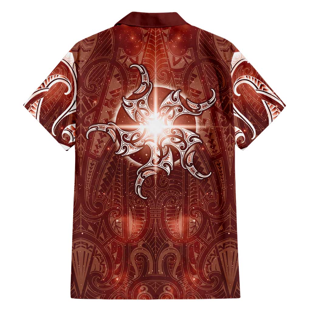 New Zealand Matariki Pohutukawa Family Matching Mermaid Dress and Hawaiian Shirt Maori Moko Red Galaxy