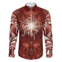 New Zealand Matariki Pohutukawa Family Matching Puletasi and Hawaiian Shirt Maori Moko Red Galaxy