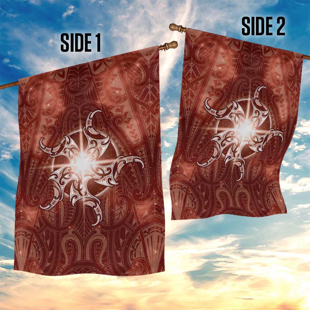 New Zealand Matariki Pohutukawa Garden Flag Maori Moko Red Galaxy LT05 - Polynesian Pride