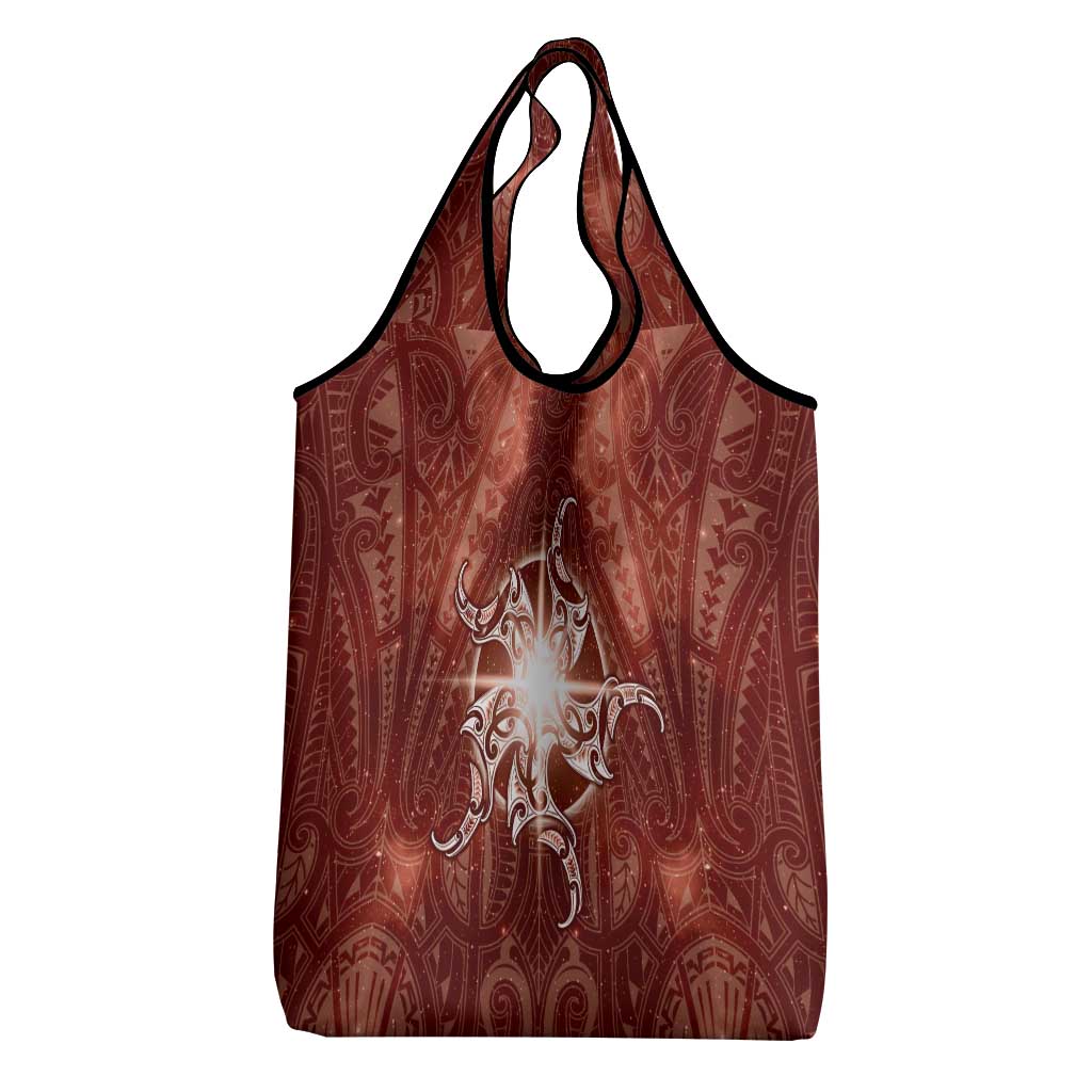 New Zealand Matariki Pohutukawa Grocery Bag Maori Moko Red Galaxy LT05 - Polynesian Pride