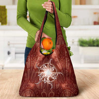 New Zealand Matariki Pohutukawa Grocery Bag Maori Moko Red Galaxy LT05 - Polynesian Pride