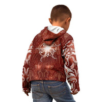 New Zealand Matariki Pohutukawa Kid Hoodie Maori Moko Red Galaxy