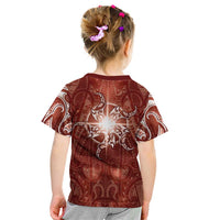 New Zealand Matariki Pohutukawa Kid T Shirt Maori Moko Red Galaxy LT05 - Polynesian Pride