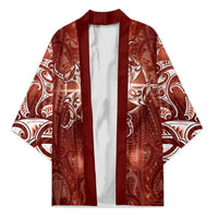 New Zealand Matariki Pohutukawa Kimono Maori Moko Red Galaxy LT05 Unisex Red - Polynesian Pride