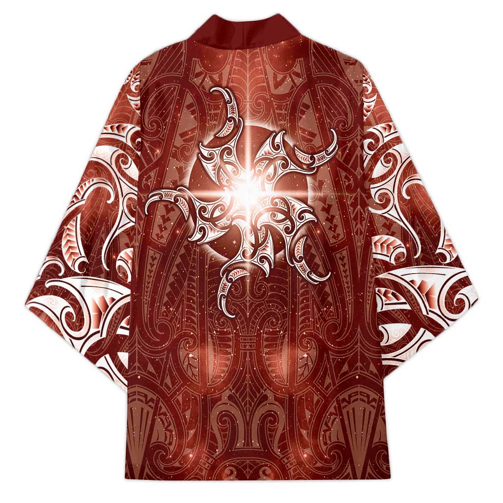 New Zealand Matariki Pohutukawa Kimono Maori Moko Red Galaxy LT05 - Polynesian Pride
