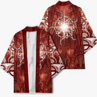 New Zealand Matariki Pohutukawa Kimono Maori Moko Red Galaxy LT05 - Polynesian Pride