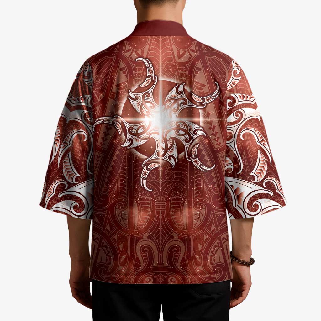 New Zealand Matariki Pohutukawa Kimono Maori Moko Red Galaxy LT05 - Polynesian Pride