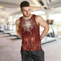 New Zealand Matariki Pohutukawa Men Tank Top Maori Moko Red Galaxy