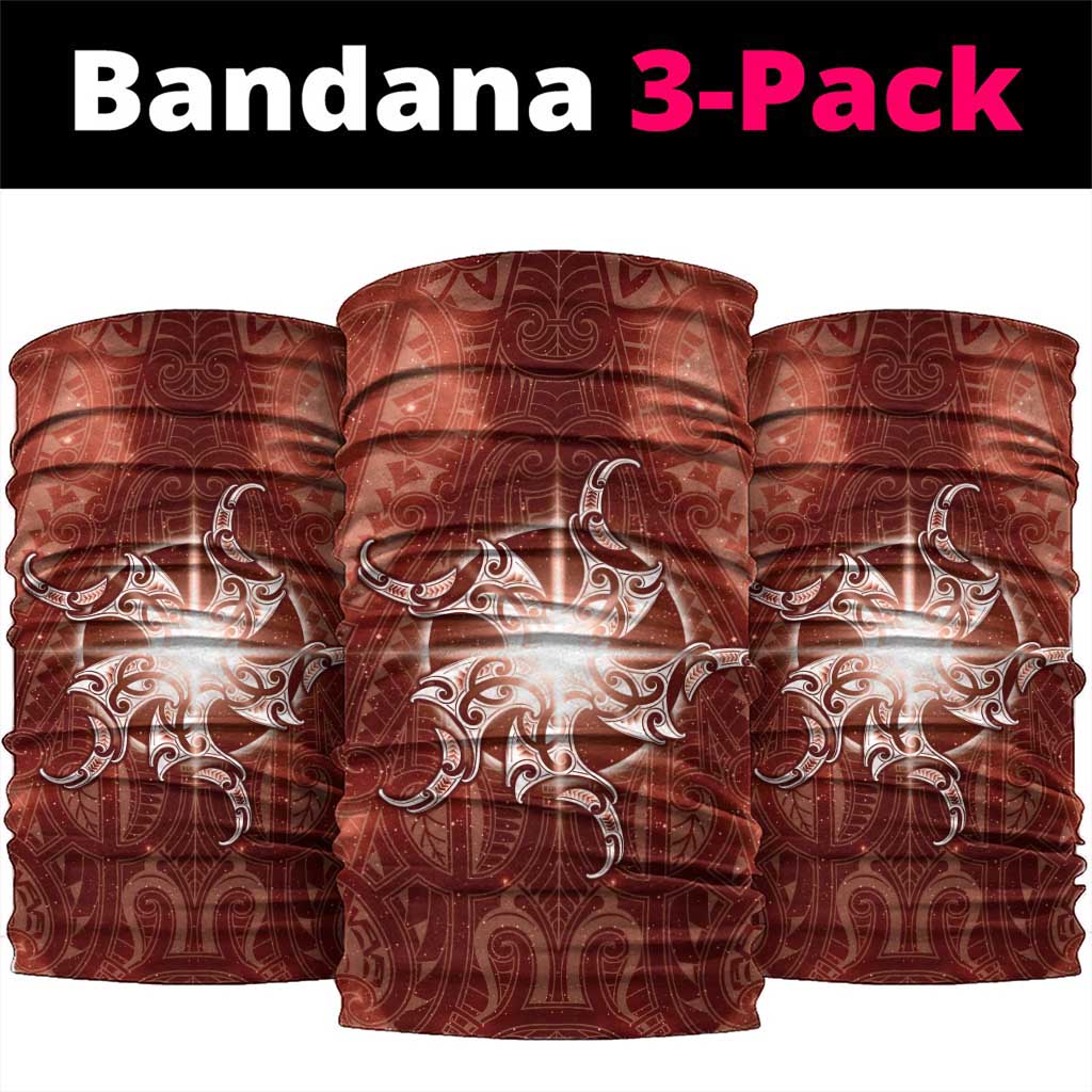 New Zealand Matariki Pohutukawa Neck Gaiter Maori Moko Red Galaxy LT05 package One Size: 25*50cm Red - Polynesian Pride