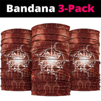 New Zealand Matariki Pohutukawa Neck Gaiter Maori Moko Red Galaxy LT05 package One Size: 25*50cm Red - Polynesian Pride