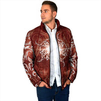 New Zealand Matariki Pohutukawa Padded Jacket Maori Moko Red Galaxy LT05 - Polynesian Pride