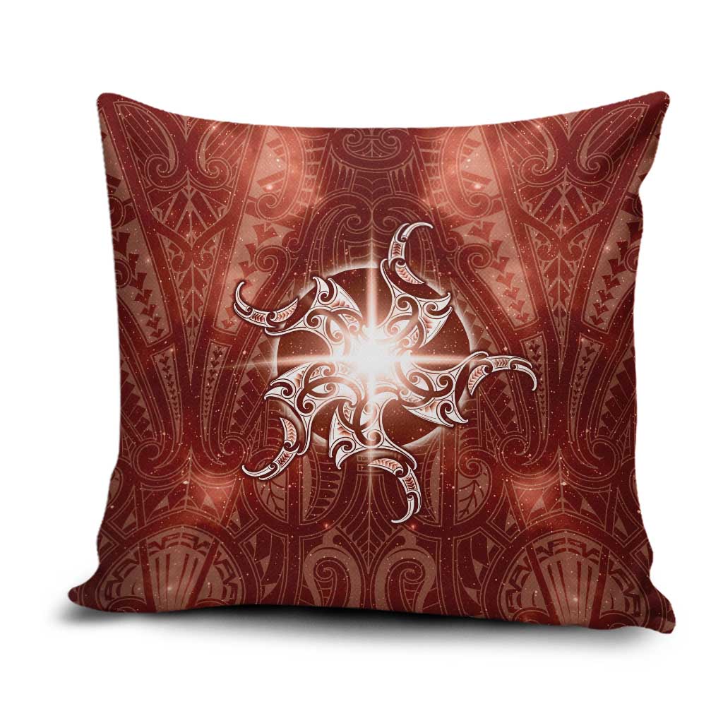 New Zealand Matariki Pohutukawa Pillow Cover Maori Moko Red Galaxy LT05 Red - Polynesian Pride
