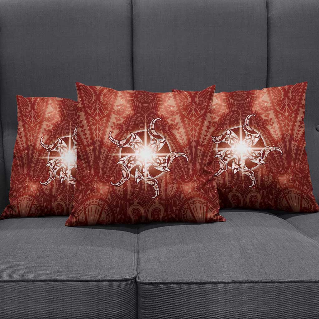 New Zealand Matariki Pohutukawa Pillow Cover Maori Moko Red Galaxy LT05 - Polynesian Pride