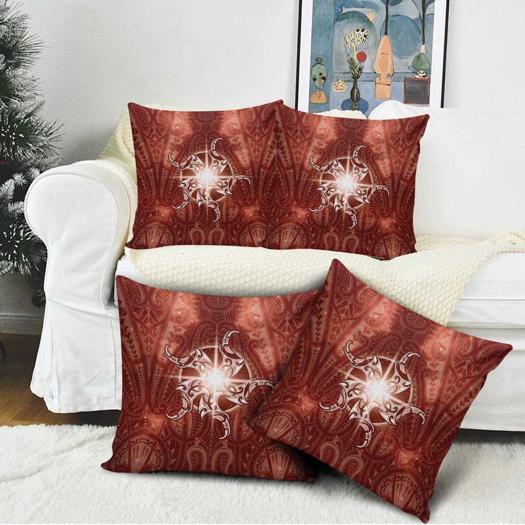 New Zealand Matariki Pohutukawa Pillow Cover Maori Moko Red Galaxy LT05 - Polynesian Pride