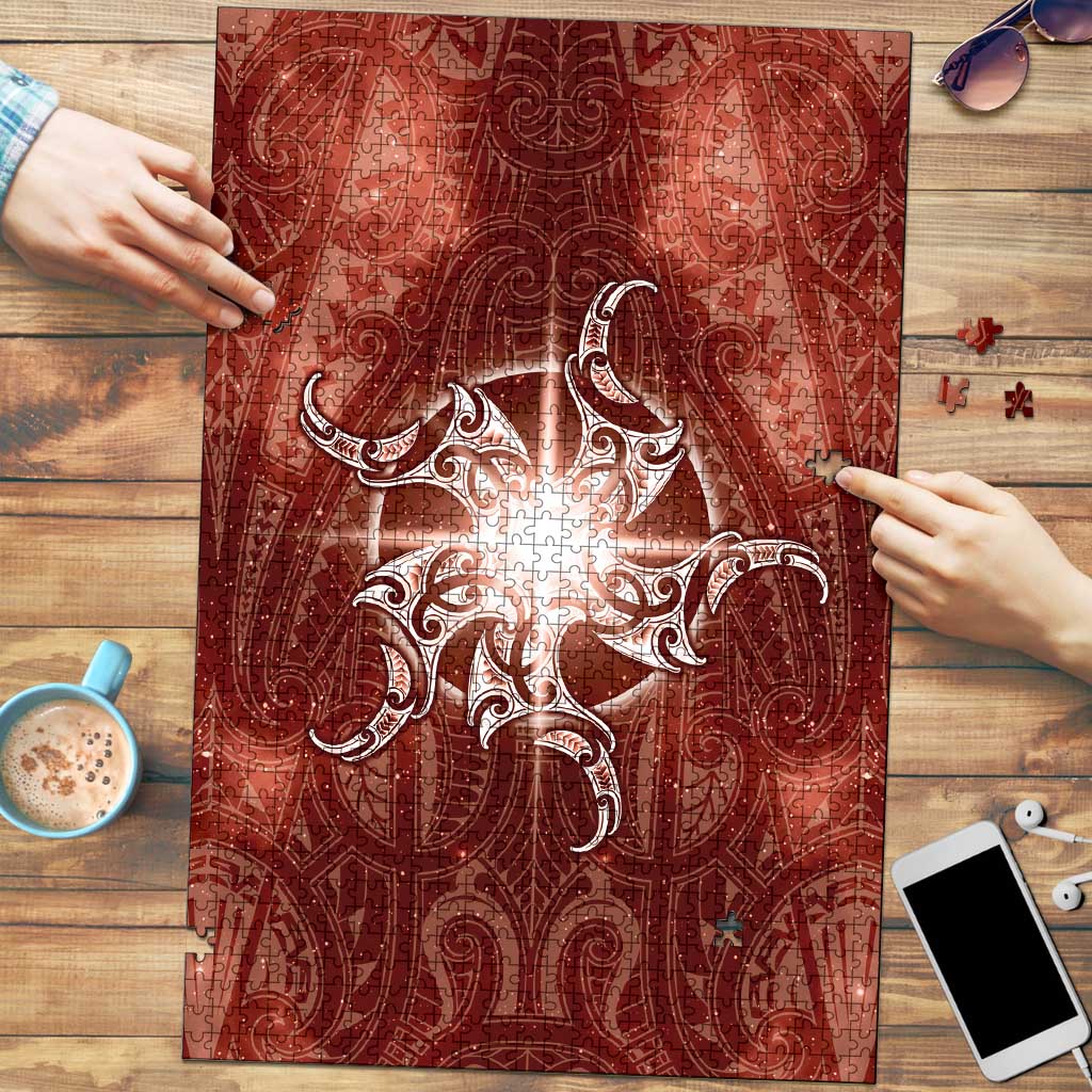 New Zealand Matariki Pohutukawa Puzzle Maori Moko Red Galaxy
