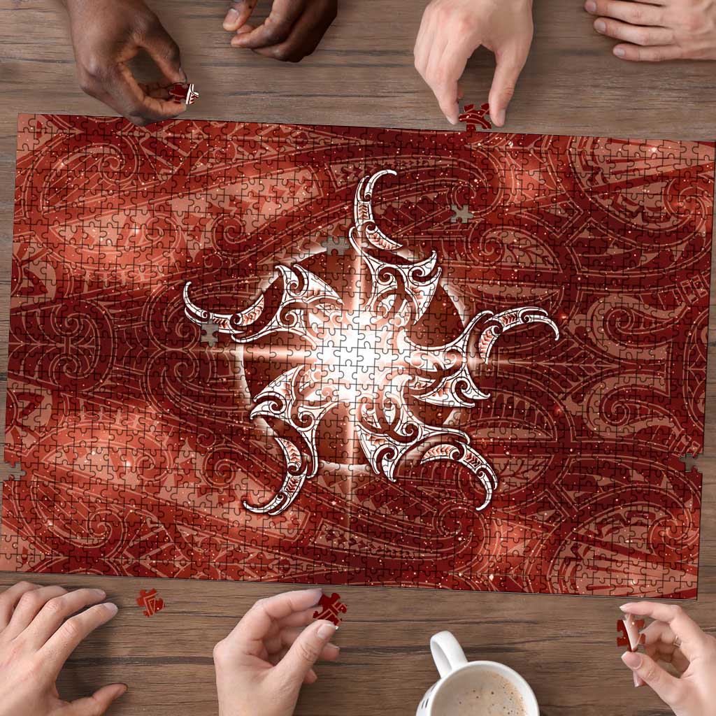 New Zealand Matariki Pohutukawa Puzzle Maori Moko Red Galaxy