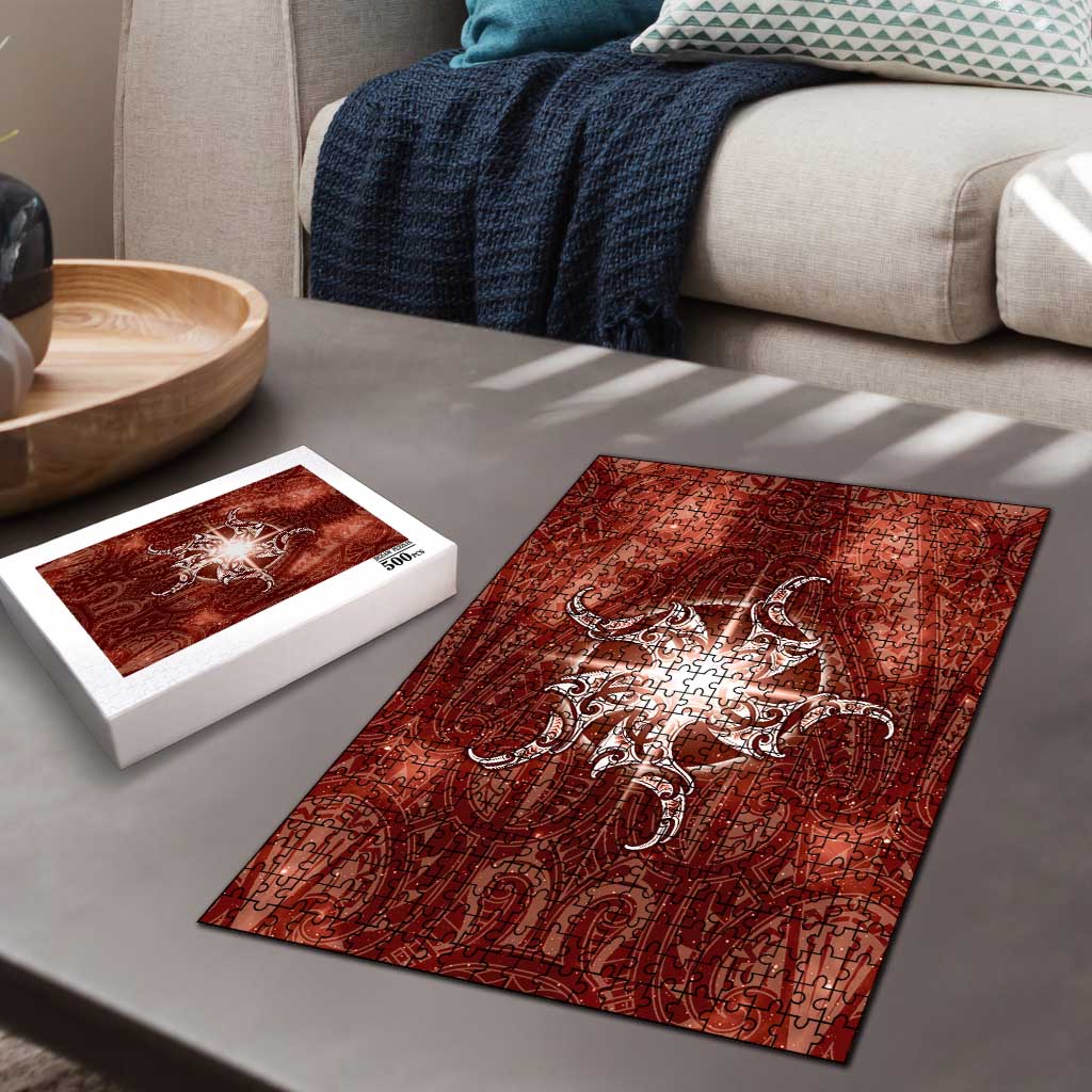 New Zealand Matariki Pohutukawa Puzzle Maori Moko Red Galaxy