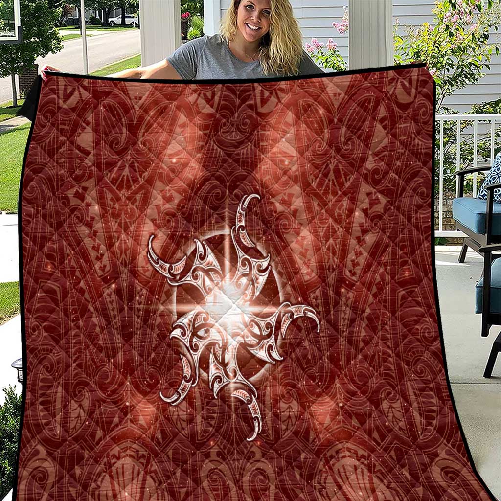 New Zealand Matariki Pohutukawa Quilt Maori Moko Red Galaxy LT05 Red - Polynesian Pride
