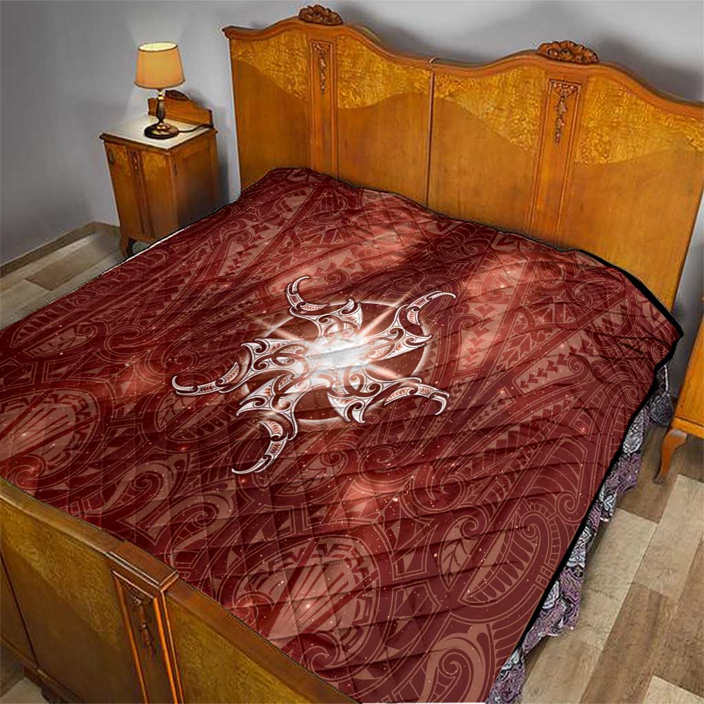 New Zealand Matariki Pohutukawa Quilt Maori Moko Red Galaxy LT05 - Polynesian Pride