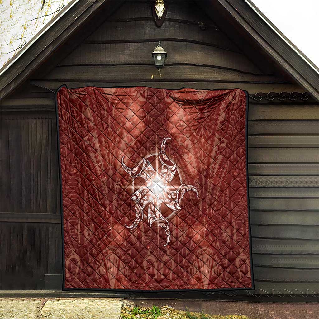 New Zealand Matariki Pohutukawa Quilt Maori Moko Red Galaxy LT05 - Polynesian Pride