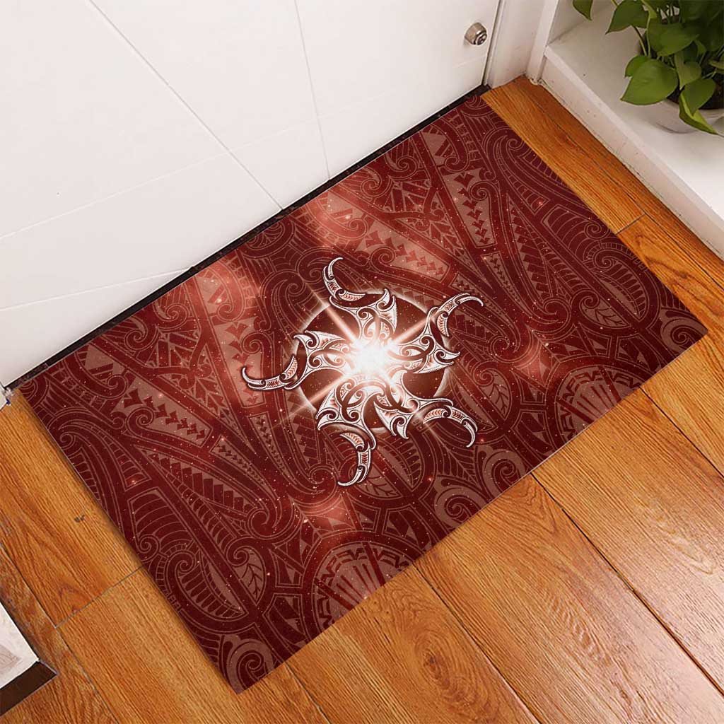 New Zealand Matariki Pohutukawa Rubber Doormat Maori Moko Red Galaxy LT05 - Polynesian Pride