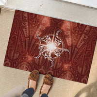 New Zealand Matariki Pohutukawa Rubber Doormat Maori Moko Red Galaxy LT05 - Polynesian Pride