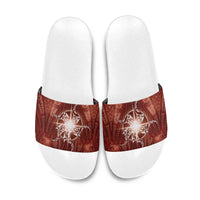 New Zealand Matariki Pohutukawa Slide Sandals Maori Moko Red Galaxy LT05 Red - Polynesian Pride
