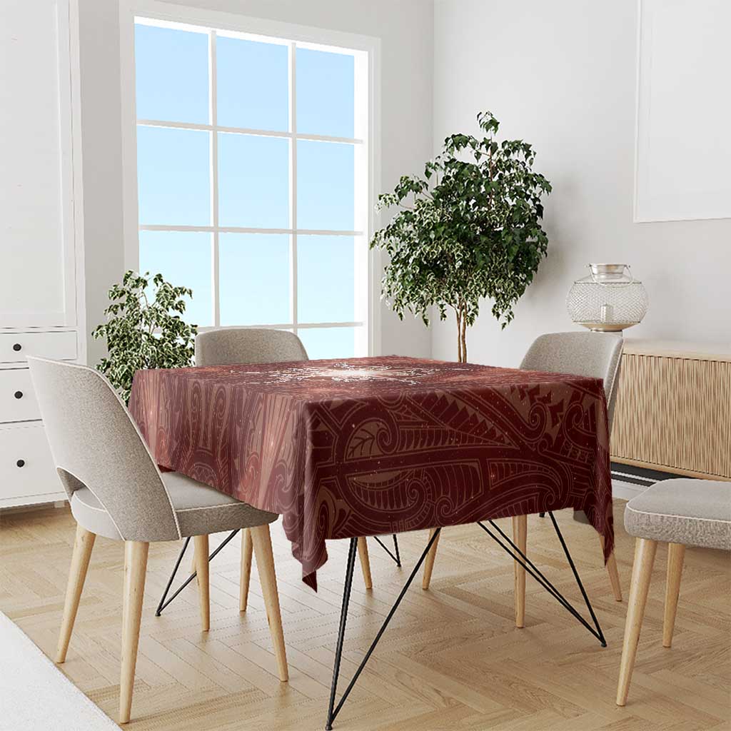 New Zealand Matariki Pohutukawa Tablecloth Maori Moko Red Galaxy LT05 - Polynesian Pride