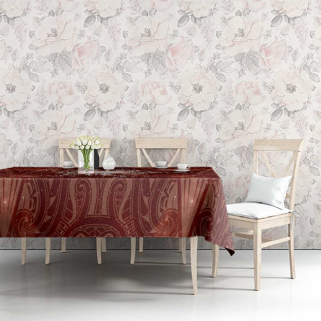 New Zealand Matariki Pohutukawa Tablecloth Maori Moko Red Galaxy LT05 - Polynesian Pride