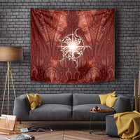 New Zealand Matariki Pohutukawa Tapestry Maori Moko Red Galaxy LT05 Red - Polynesian Pride