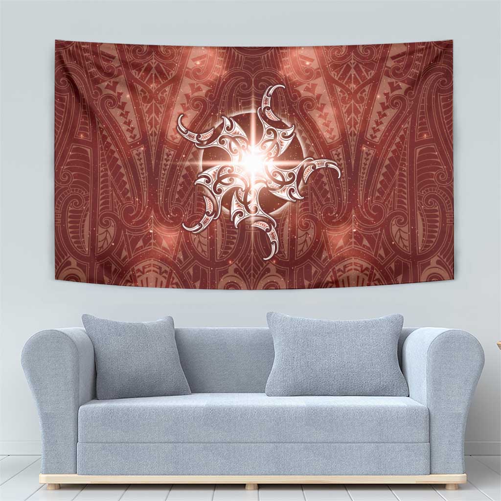 New Zealand Matariki Pohutukawa Tapestry Maori Moko Red Galaxy LT05 - Polynesian Pride