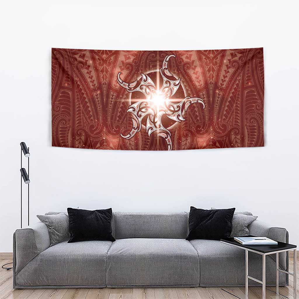 New Zealand Matariki Pohutukawa Tapestry Maori Moko Red Galaxy LT05 - Polynesian Pride