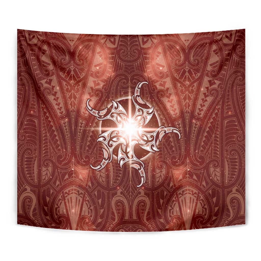New Zealand Matariki Pohutukawa Tapestry Maori Moko Red Galaxy LT05 - Polynesian Pride