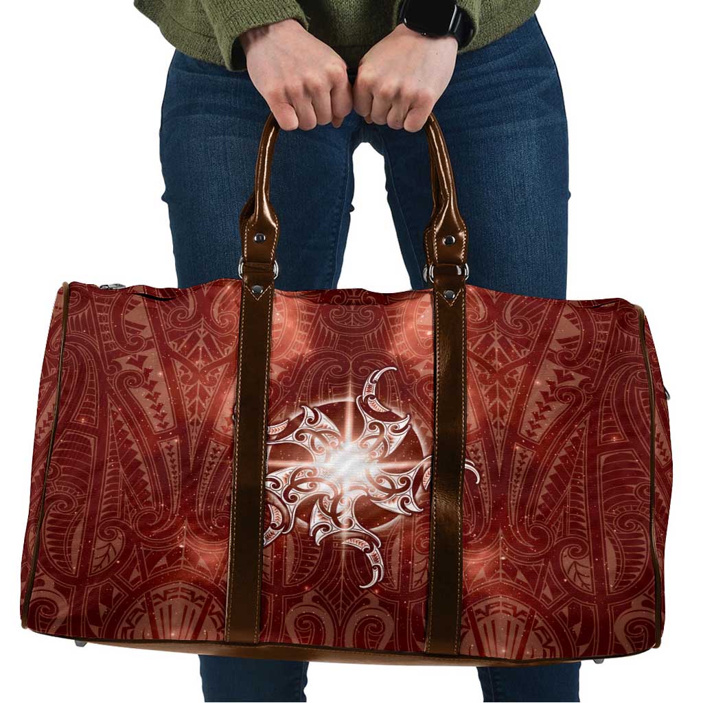 New Zealand Matariki Pohutukawa Travel Bag Maori Moko Red Galaxy