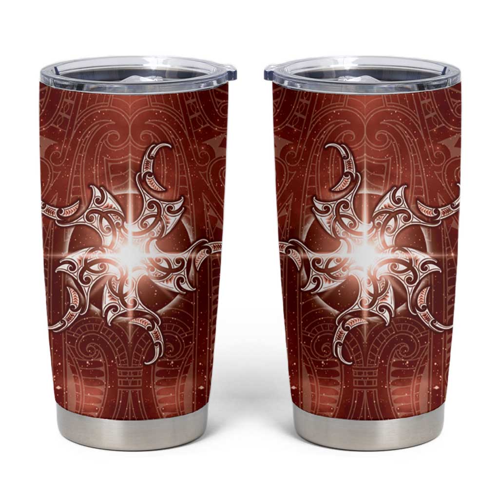 New Zealand Matariki Pohutukawa Tumbler Cup Maori Moko Red Galaxy LT05 Red - Polynesian Pride